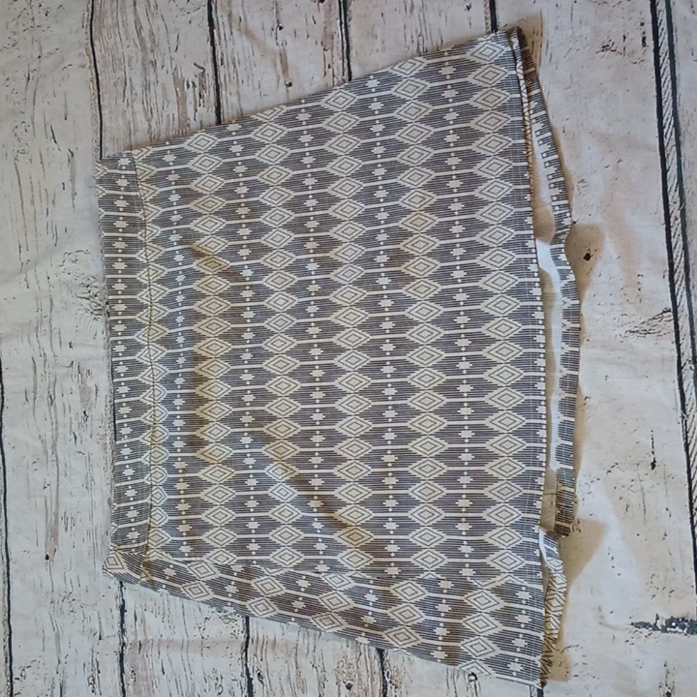 Rip Skirt Tan Black Tribal Print Skirt M